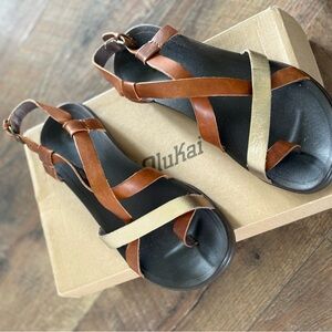 Olukai Women's Upena Sandals in Mustard and Bubbly